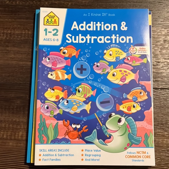 Lot of 6 Math Addition Subtraction Sight Words Activity Workbooks Ages 4-8 K-2 - Picture 3 of 7